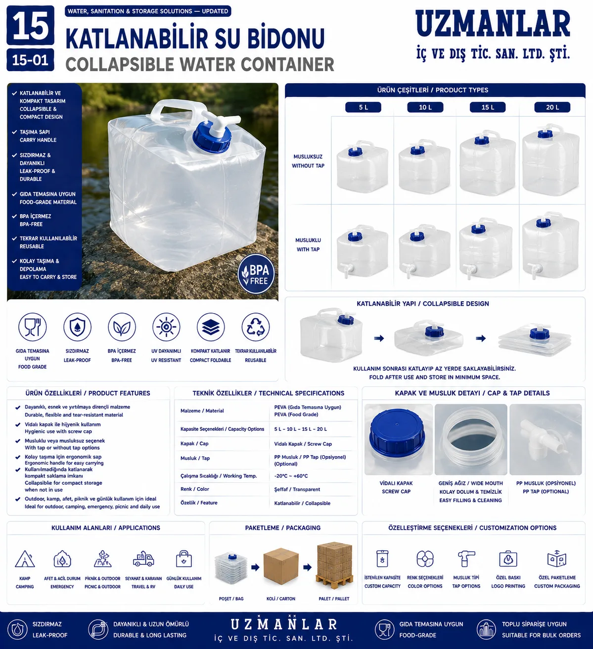 Katlanabİlİr Su Bİdonu