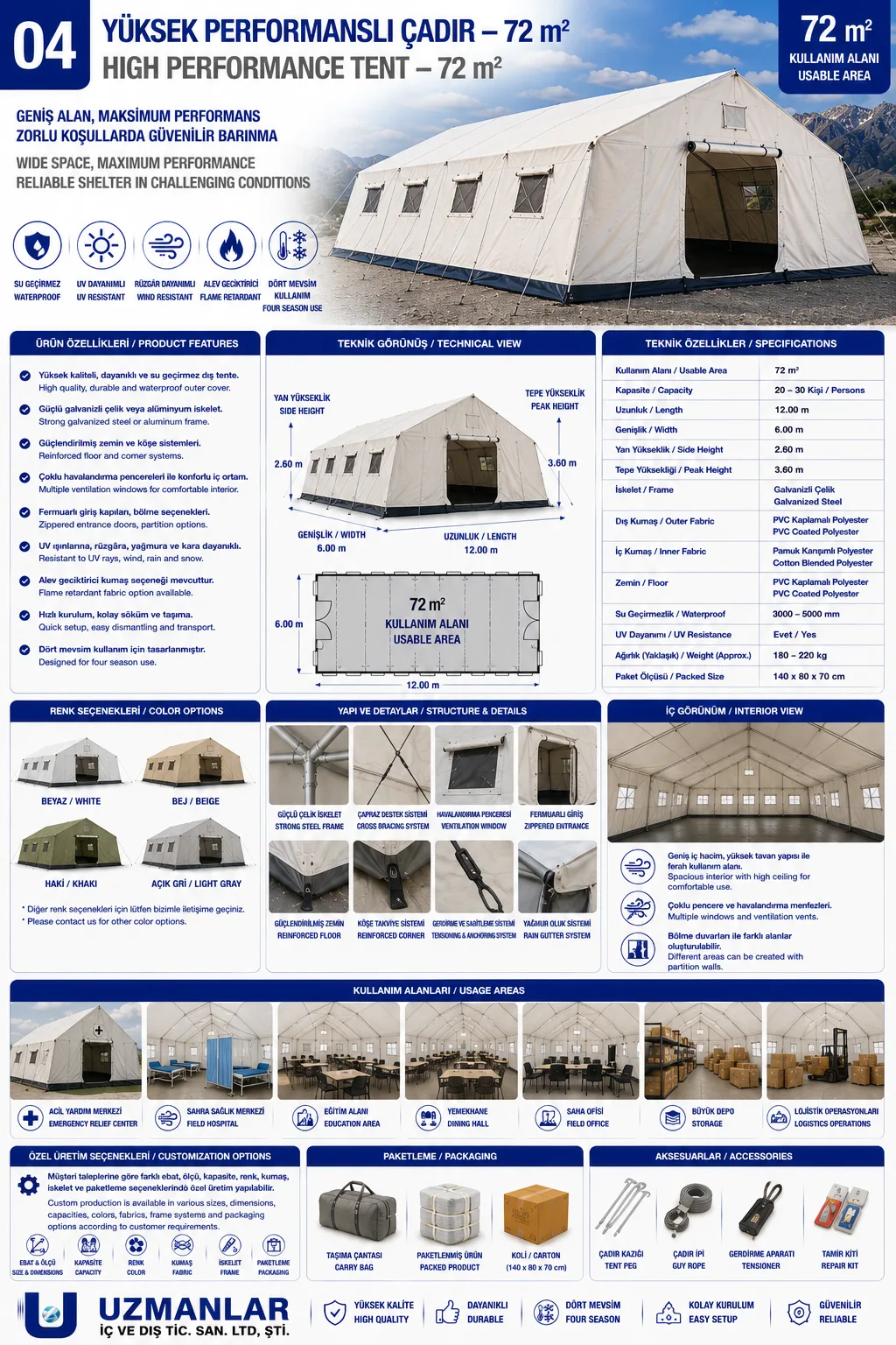 High Performance Tent – 72 M²