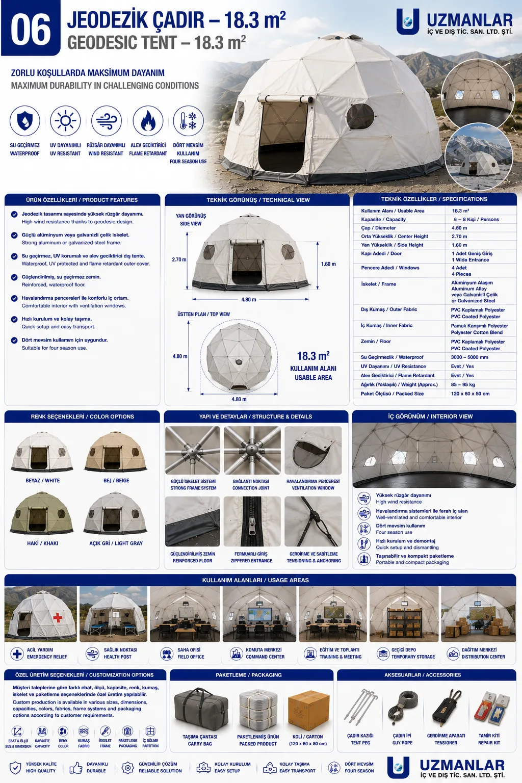 Geodesic Tent – 18.3 M²